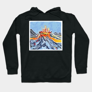 Iceland Volcanic Eruption Batik Style Design Hoodie